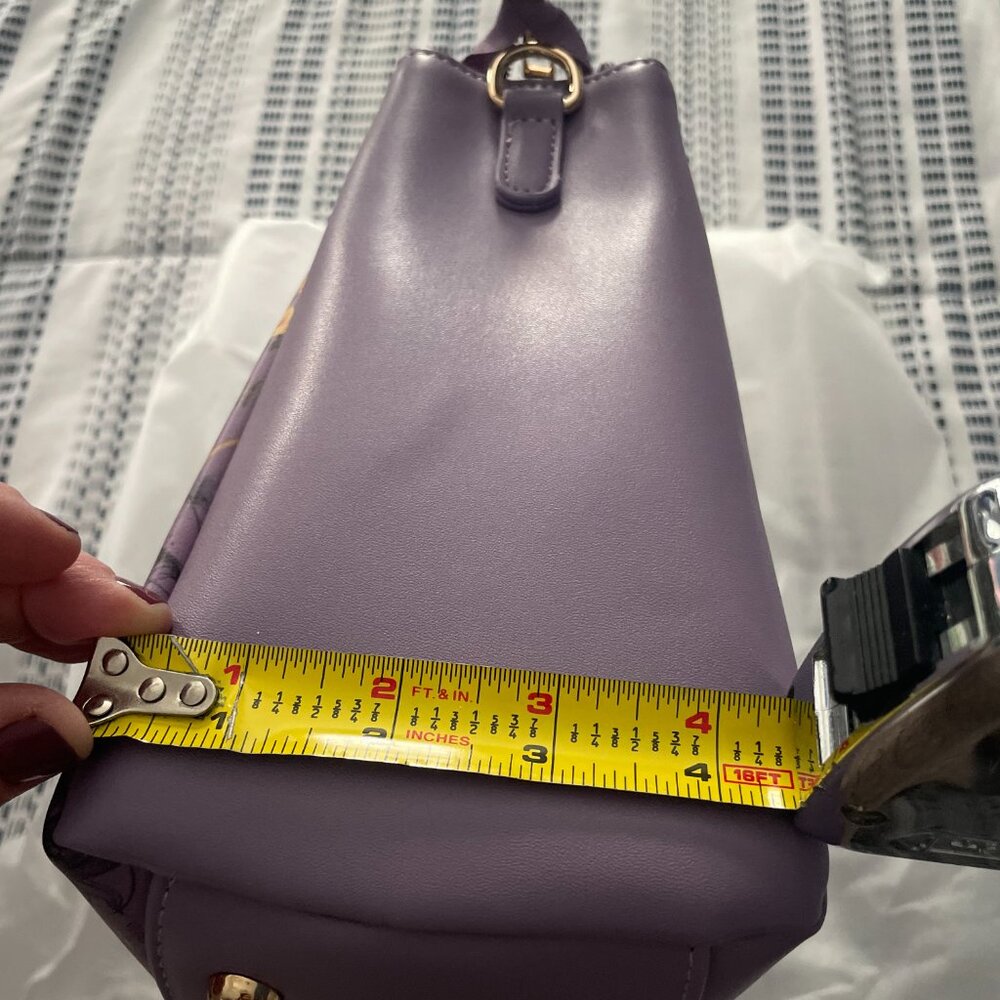 Purple floral purse - vegan leather - Picture 7 of 8